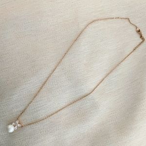 Rose gold, pearl and CZ necklace